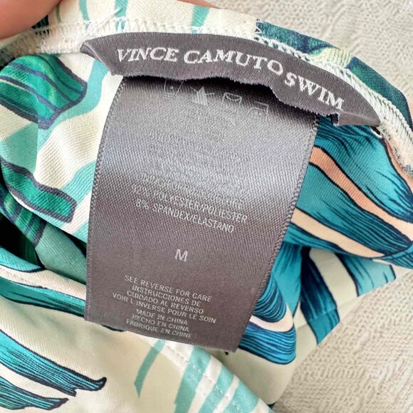 Vince Camuto Bikini Set Medium M Leaf Pattern Halter Tassel Tropical - Picture 8 of 12